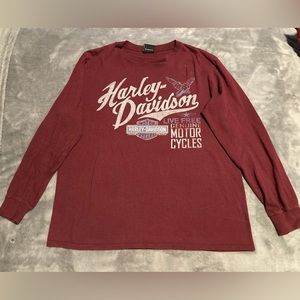 Harley Davidson Long Sleeve T-Shirt Live Free Genuine Motorcycle T-Shirt